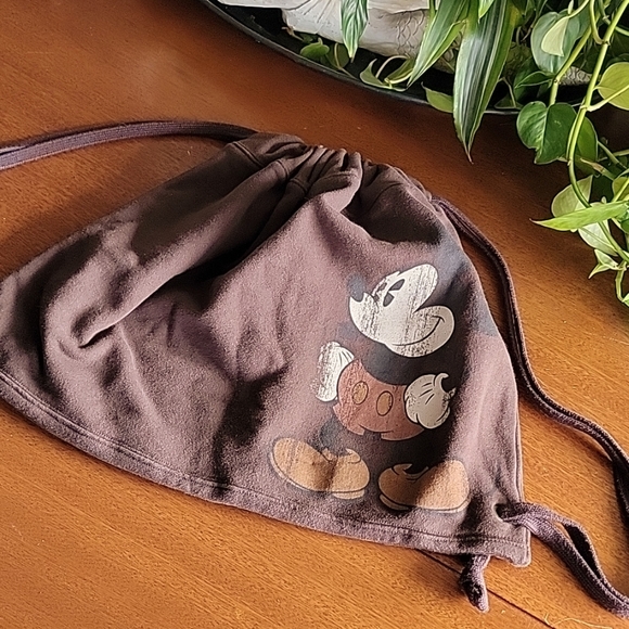 Disney Mickey Mouse Tote backpack drawstring sweater bag HoBo everyday Pack Sack - Picture 3 of 14